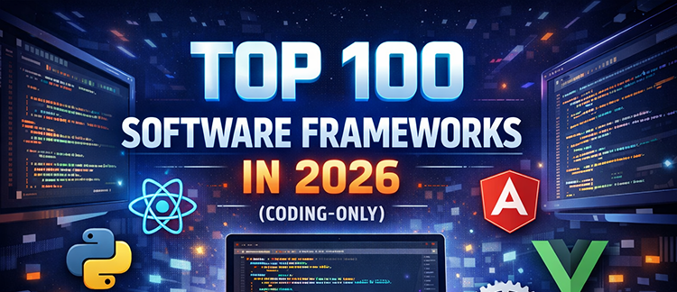 Top 100 software frameworks (coding-only) illustration
